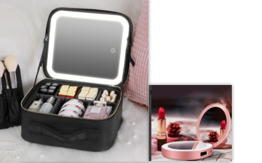Cosmetic Bag with LED Mirror