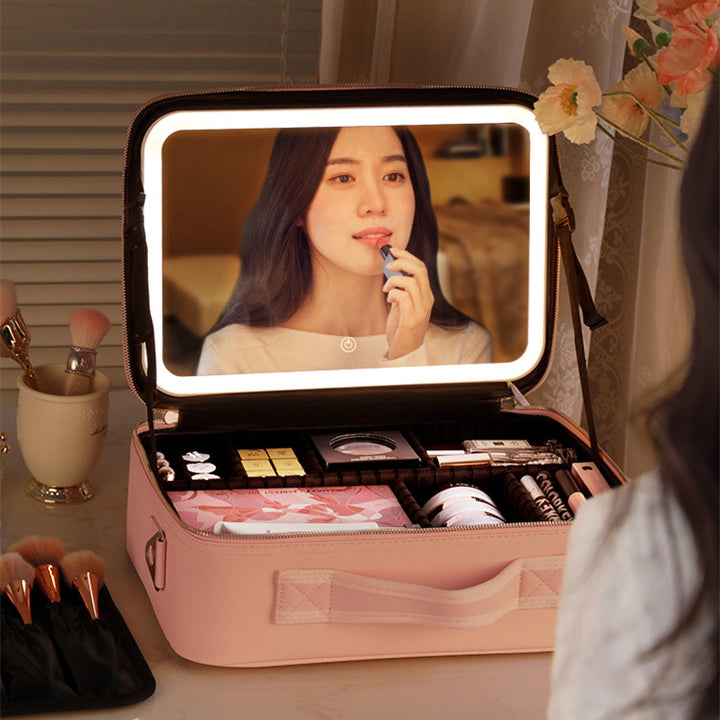 Cosmetic Bag with LED Mirror